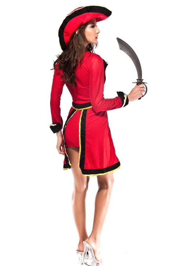 Halloween Costume Hot Red Pirate Costume - Click Image to Close